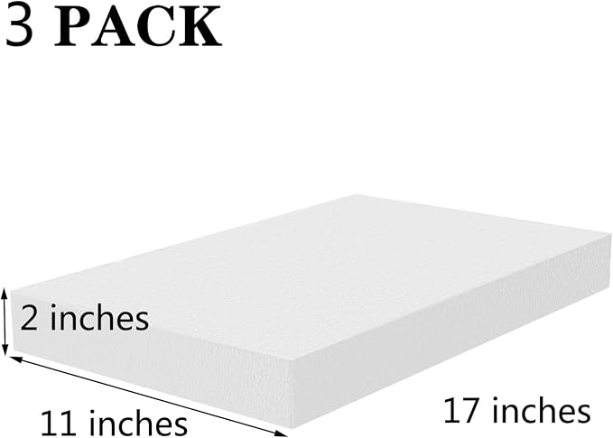AMZQNART 3pcs 17x11X2in Craft Foam Blocks White - Image 2
