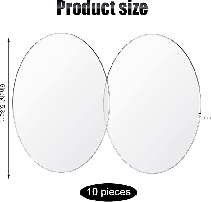 Yalikop 10 Pcs 6 Inch Acrylic Circle Blanks Clear Disc Round Transparent - Image 2