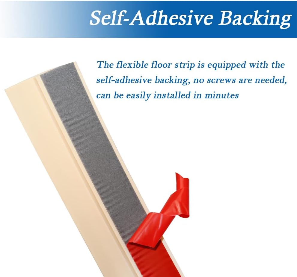 Floor Transition Strip Self Adhesive Carpet & Flooring Transitions Edging Trim Strip PVC Threshold Transitions Suitable for Threshold Height Less Than 5mm (3.3Ft, Wood Grain Beige-New)