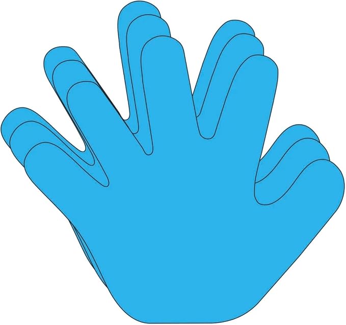 SHAPES ETC. 31 Pcs Hand Large Paper Cut-Outs 5.5in, Bulletin Board Decorations by SHAPESETC