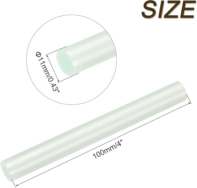 uxcell Mini Hot Glue Sticks for Glue Gun 11mm x 100mm Light Grass Green 12pcs - Image 2