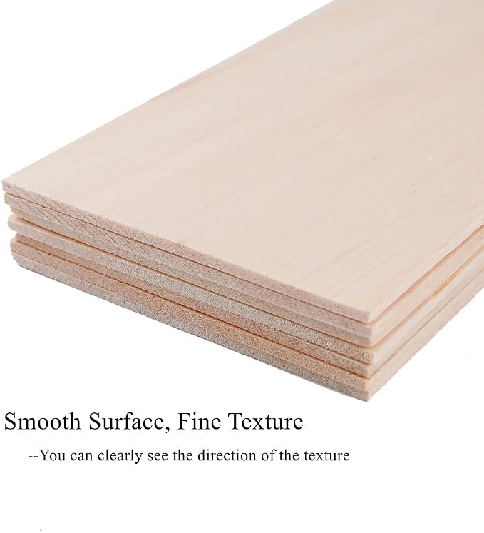 12 Pack 1/8 Balsa Wood Sheets 4 x 6 Inch Natural Plywood Unfinished Wood Board - Image 2