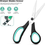 iBayam 8.5" All Purpose Sharp Black Scissors, Comfort-Grip Handles, School - Image 4