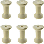 HAHIYO 2Inch 6Pack Natural Wood Unfinished Wooden Empty Thread Spool Smooth by Unknown