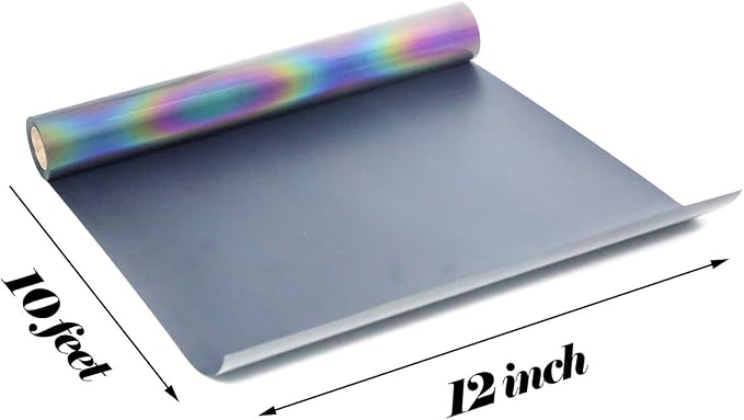 FUNKAKA Heat Transfer Vinyl Reflective Rainbow HTV Roll, Reflective HTV Vinyl - Image 4