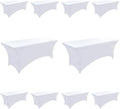 10-Pack 4ft White Spandex Table Covers by Unknown