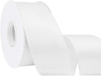 White 2.5 Inch Continuous 25 Yards Satin Wired Ribbon by Simplegoal