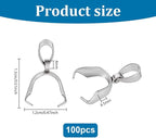 PH PandaHall Pinch Clip, 100 Pieces 304 Stainless Steel Pinch Clip Bail Clasp - Image 2