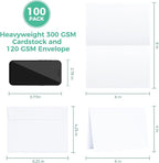 Ohuhu 4x6 Blank White Cards and Self-Seal Envelopes 100 Pack - Image 2