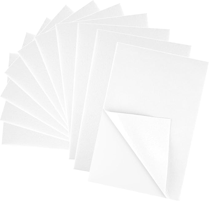 10PCS White Self Adhesive Felt Fabric Sheets Sticky Felt Sheets by Bringsparkletoeverydaylife