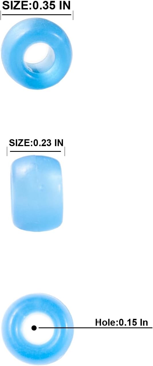 Gxueshan 1000 Pcs Acrylic Pony Beads 6x9mm Pony Beads Bulk DIY - Image 5