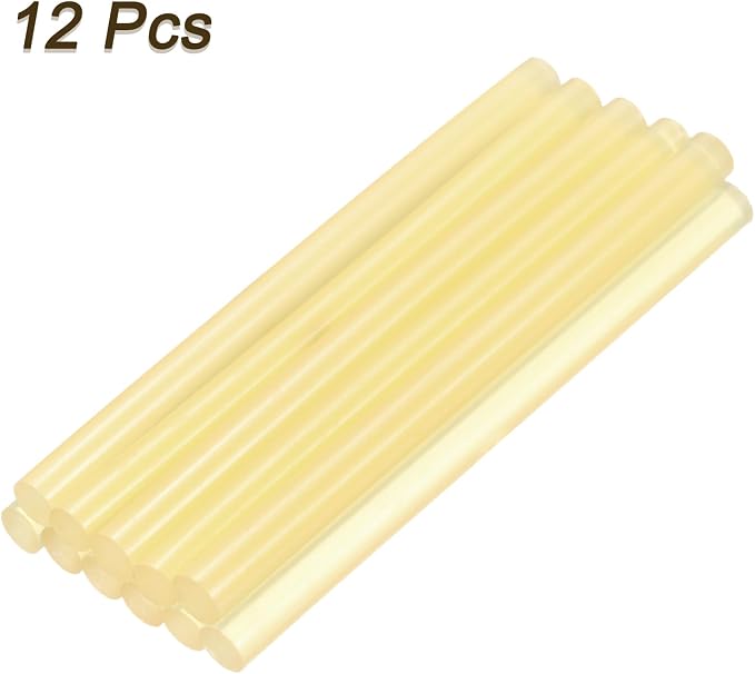 uxcell Mini Hot Glue Sticks for Glue Gun 7mm x 100mm Light Yellow 12pcs - Image 3