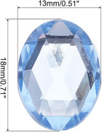MECCANIXITY 50Pcs Acrylic Oval Gems 13x18 mm Flat Back Artificial Rhinestones - Image 2