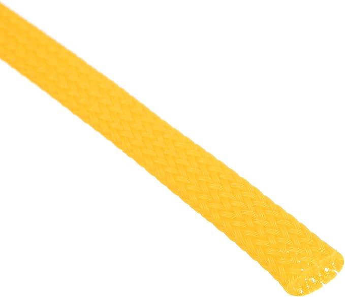 uxcell PET Expandable Sleeving 25ft 1/4" Yellow Cable Management Sleeve Cord - Image 2