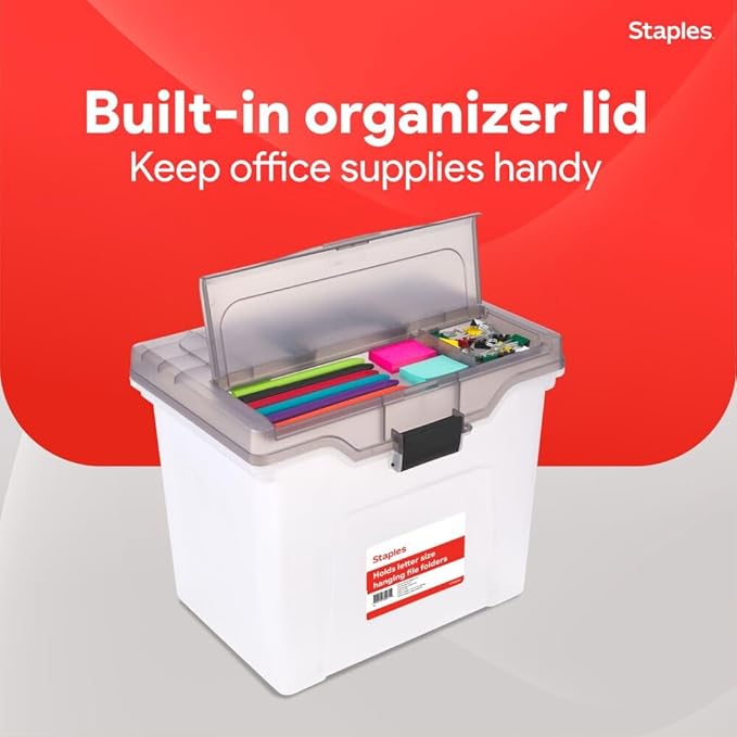 STAPLES File Box File Portable Tote, Letter Size - Image 5