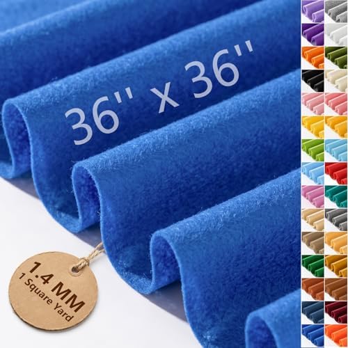 Royal Blue Felt Fabric 36'' X 36'', 1.4mm Large Felt Sheets Soft Durable Crafts by FEIYAUMI