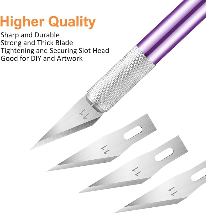 3PCS Craft Knife Hobby Knife Includes 30PCS Spare Exacto Knife Blades #11 and A - Image 4