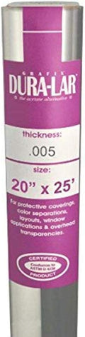 Grafix Dura-Lar 0.005" Film, Ultra Clear, Glossy 20" x25', Mylar/Acetate by Grafix