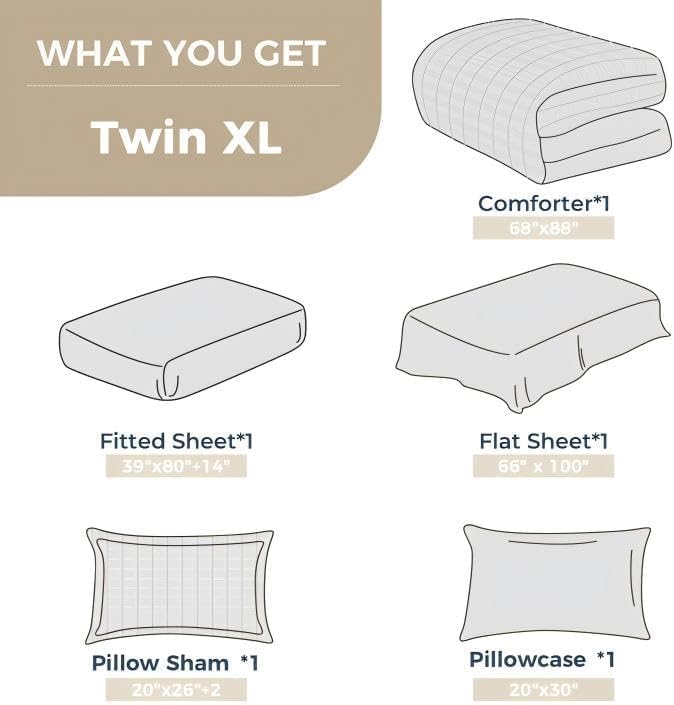 HYMOKEGE Light Green Twin XL Comforter Set Seersucker 5 Pieces, All Season - Image 5