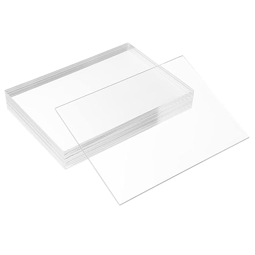 KAITELA Pack of 10 Clear Acrylic Sheet 8" x 10" Cast Plexiglass Panel 1/8" by KAITELA