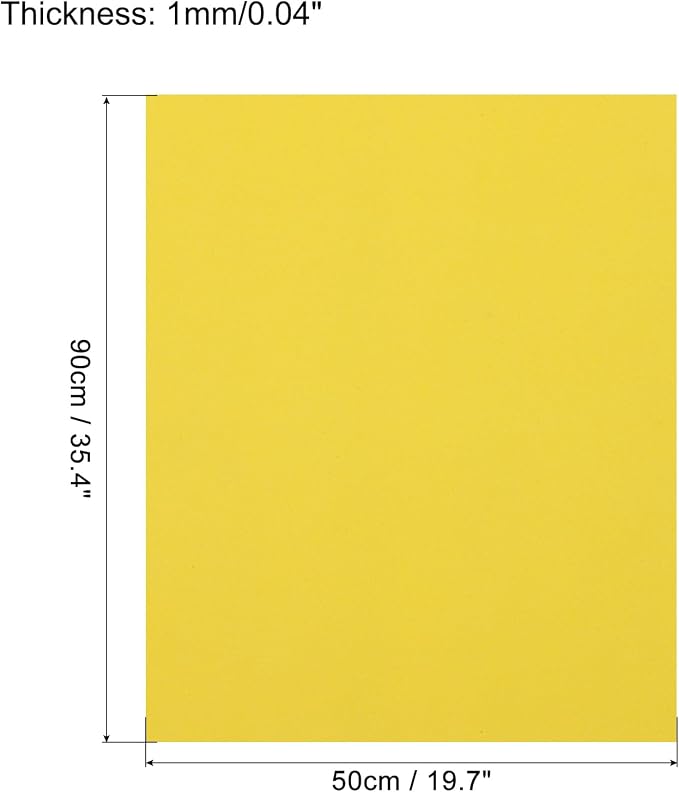 MECCANIXITY EVA Foam Sheets Lemon Yellow 19.7 Inch x 35.4 Inch 1mm Thick Crafts - Image 2