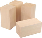 4 Pack Basswood Carving Blocks, Soft and Smooth, Easy Whittling and Carving by GNIEMCKIN