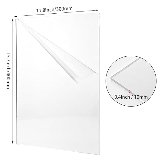 3/8" Acrylic Sheet 15.7”x 11.8”High Transparent Plastic Acrylic Board - Image 2