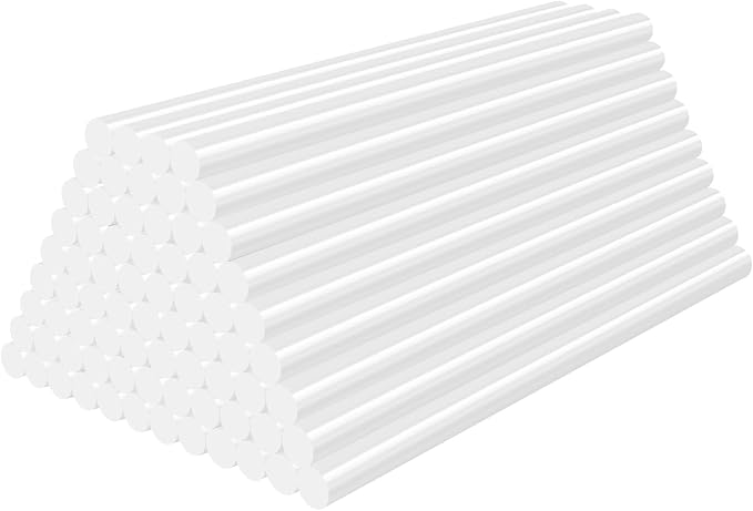 White Hot Glue Sticks, 72 Pack 0.43" Dia x 8" Long White Glue Sticks Standard by ENPOINT
