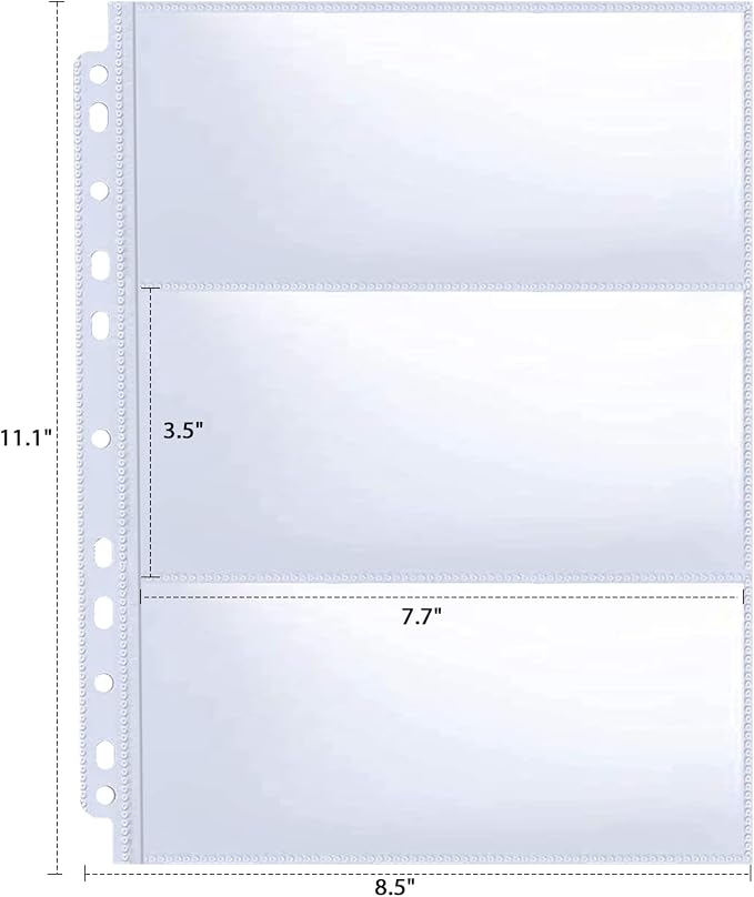 30 Pack 180 Pockets 11 Hole Currency Collection Sleeves, Cash Collecting Album - Image 5