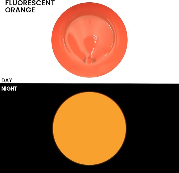 Artecho Orange Glow in the Dark Acrylic Paint 500ml / 17oz Large Bottle | Semi - Image 2