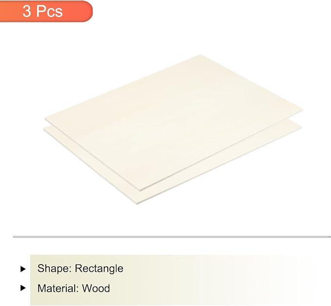 MECCANIXITY 3pcs Basswood Sheets 8 x 11.7 x 3/16 Inch Unfinished Wood Boards - Image 3