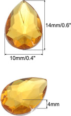 MECCANIXITY 50PCS Flat Back Acrylic Teardrop Gems 10x14mm Artificial Rhinestones - Image 2