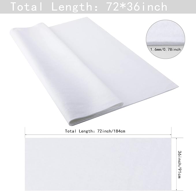 HaoFeijh White Felt Fabric 72 * 36 Inch Wide 1.6mm, Soft Woven Acrylic Craft - Image 2