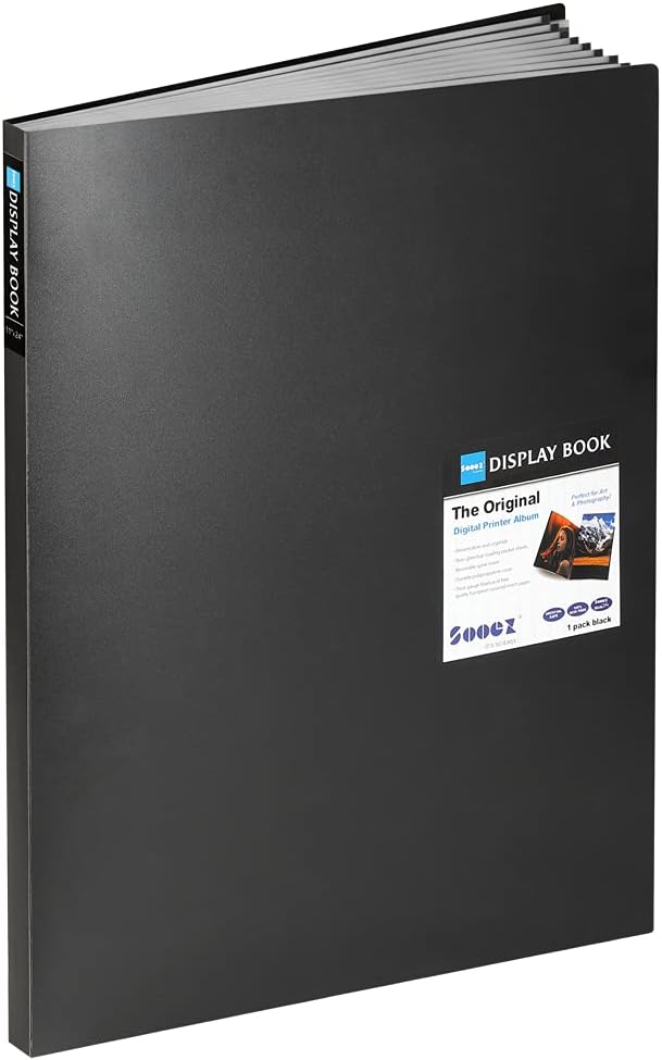Sooez Heavy Duty Binder with Plastic Sleeves 18"x24", Portfolio Folder with 30 by Sooez