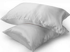 Gray Silk Pillowcase for Women Made in USA, Anti Wrinkle Silk Pillow Cases Queen - Image 6