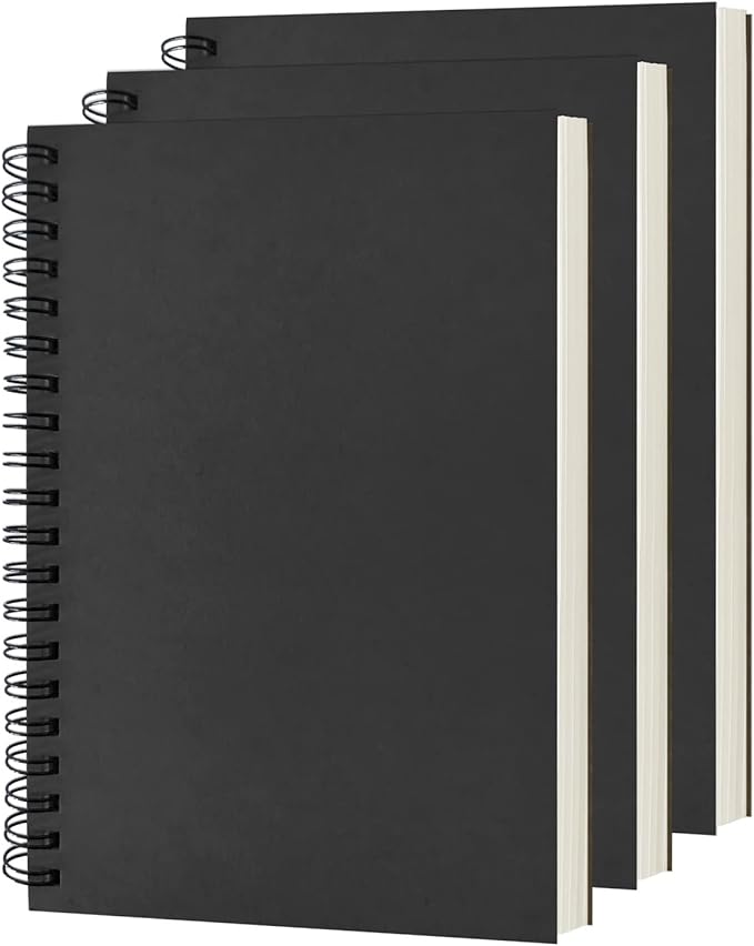 DSTELIN Blank Spiral Notebook, Soft Cover, Sketch book, 100 Pages / 50 Sheets by DSTELIN