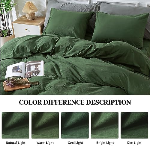 NEXHOME PRO Duvet Cover Set Queen Size Linen Feel Textured Organic Natural 100% - Image 4