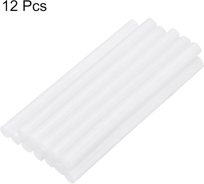 uxcell Mini Hot Glue Sticks for Glue Gun 7mm x 100mm Glitter White 12pcs - Image 3