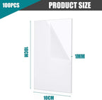 Pangda 100 Pcs 4'' x 4'' Clear Acrylic Sheets Squares Acetate Sheets - Image 2