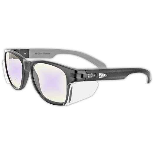 MAGID Y50 Safety Glasses for Construction | Black Frame — 12-Pack, ANSI Z87.1+ by MagidGloveSafety