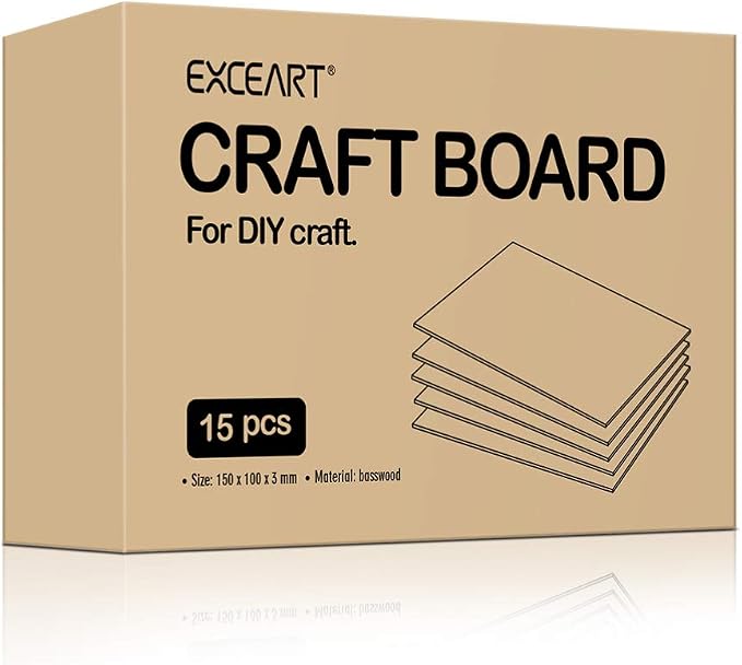15PCS Wood Pieces for Crafts DIY Unfinished Wooden Basswood Craft Board for - Image 7
