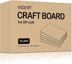 15PCS Wood Pieces for Crafts DIY Unfinished Wooden Basswood Craft Board for - Image 7