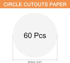 MECCANIXITY 60 PCS White Circle Cutouts Paper, 6 Inch Round Cutouts 200gsm/75lb - Image 2