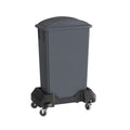 23 Gallon Gray Slim Jim Trash Can with Flat Lid with Handle and Dolly