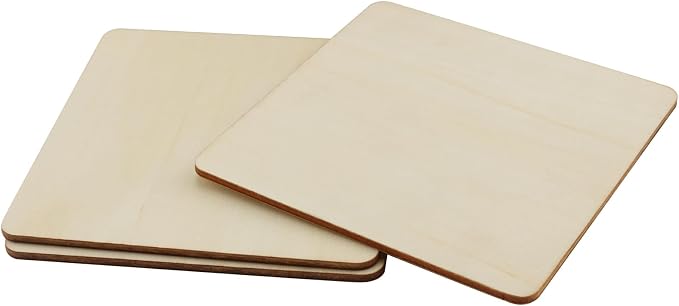 HOIGON 30 PCS Square Unfinished Wood Pieces, 6 x 6 Inch Blank Basswood Wooden - Image 4