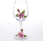 Simcat Handmade Painted Enamel Flower Glass Wine Glasses Transparent Refined - Image 3