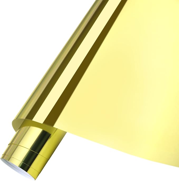 Tintnut Champagne Gold Holographic HTV Vinyl Roll, easy cut & weed, stretch by Tintnut