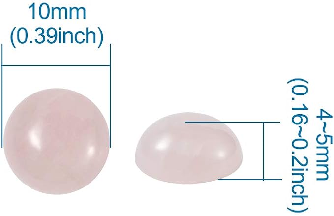 FASHEWELRY 50Pcs Natural Rose Quartz Cabochons Flat Back Gemstone Cabochons - Image 6