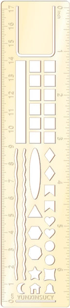 Metal Bookmark Ruler for Journals, Habit Tracker, Drawing Measuring Tools by Unknown