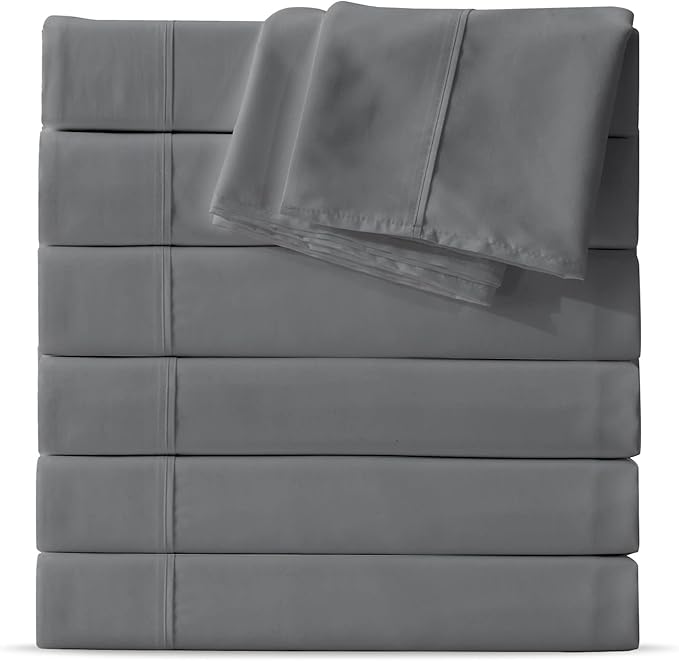 Maple&Stone King Flat Sheet 6 Pack, Premium Soft & Breathable, Brushed by MapleStone
